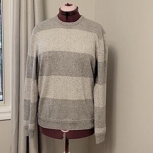 LEVI'S Red Tag Grey Striped  Knit Crewneck Sweater Mens XL